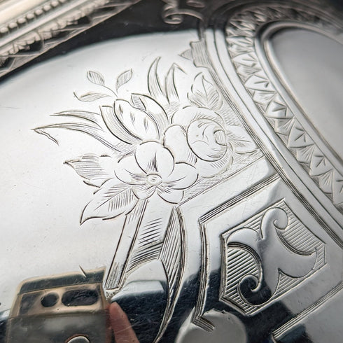 Circa 1875 British Antique Silver Plated Teapot Martin & Hall